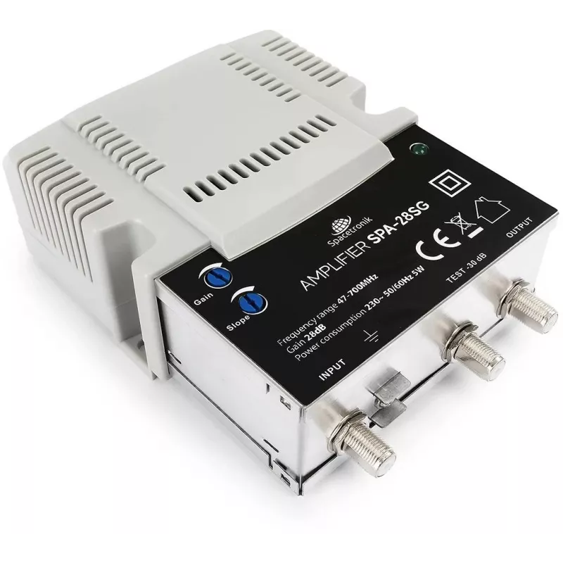 Amplificatore di segnale TV terrestre e via cavo regolabile Spacetronik SPA-28SG LTE II
