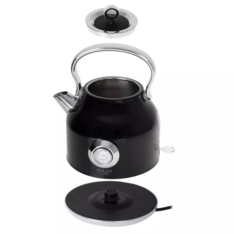 Bollitore Adler AD 1346B 1,7 L, 2200 W, nero, metallizzato