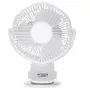 Adler AD 7335 Ventilatore da tavolo ricaricabile con clip, 6W, 12,7 cm, 3 velocità, oscillazione, bianco