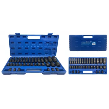 ADLER set di bussole a impatto 35 pezzi attacco 1/2 pollice 12 punte corte e lunghe metriche in acciaio Cr-Mo con custodia in plastica AD-35KD/12
