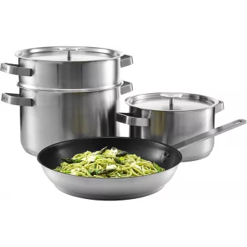 AEG A4SS Pentola in acciaio inox con coperchio in vetro, 3,5 L