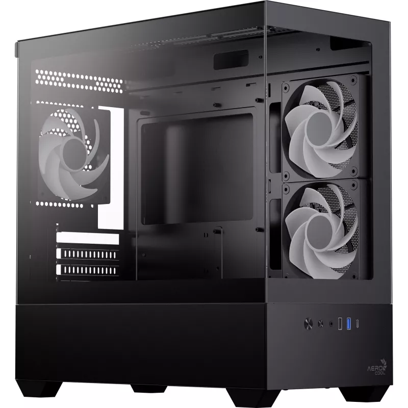 AEROCOOL P300D G-BK-v1 case Mini Tower ATX, nero, vetro temperato