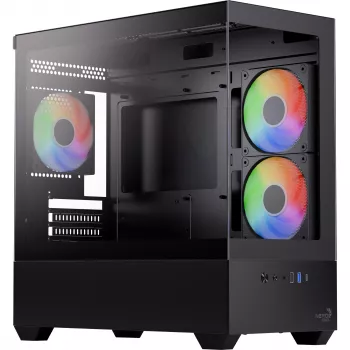 AEROCOOL P300D G-BK-v1 case Mini Tower ATX, nero, vetro temperato