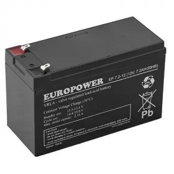 Batteria AGM serie EUROPOWER EP 12V 7,2Ah (durata 6-9 anni)