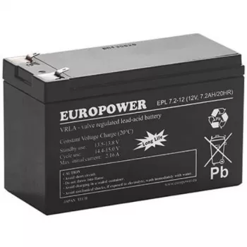 Batteria AGM serie EUROPOWER EPL 12V 7,2Ah T1 (durata 15 anni)