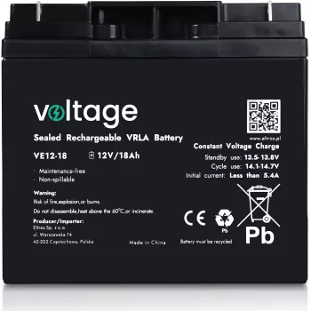 Batteria AGM Voltage 12V 18Ah VE12-18 (durata 6-9 anni)