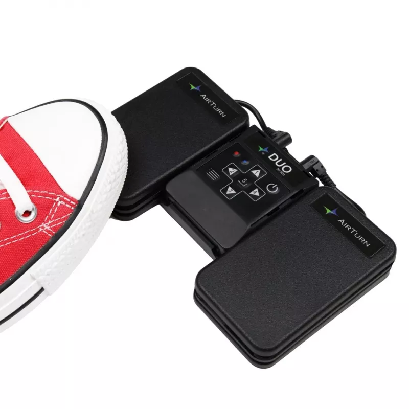 Airturn DUO 500 - Controller a pedale per voltapagine Bluetooth 5.0, interruttori a membrana silenziosi, batteria 200h, USB-C