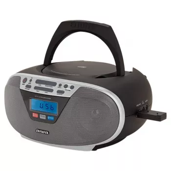 Aiwa BBTU-400SL Sistema stereo portatile CD/FM RDS/USB/Bluetooth argento riproduzione MP3