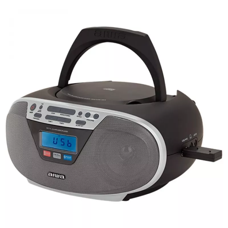 Aiwa BBTU-400SL Sistema stereo portatile CD/FM RDS/USB/Bluetooth argento riproduzione MP3