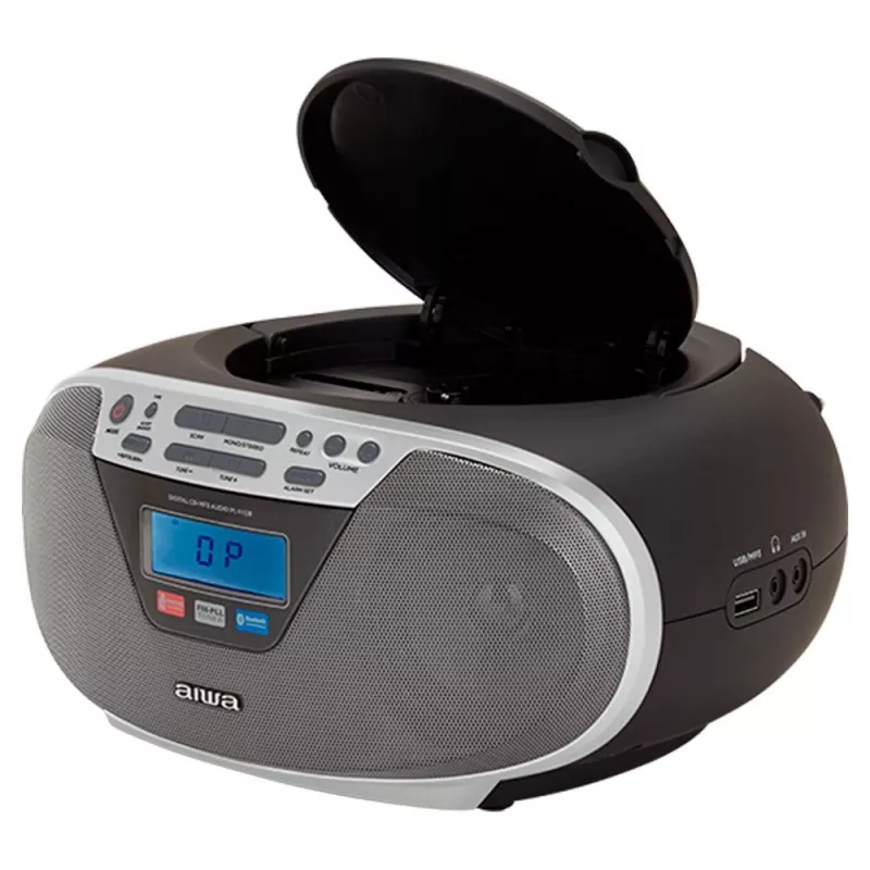 Aiwa BBTU-400SL Sistema stereo portatile CD/FM RDS/USB/Bluetooth argento riproduzione MP3