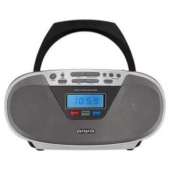 Aiwa BBTU-400SL Sistema stereo portatile CD/FM RDS/USB/Bluetooth argento riproduzione MP3