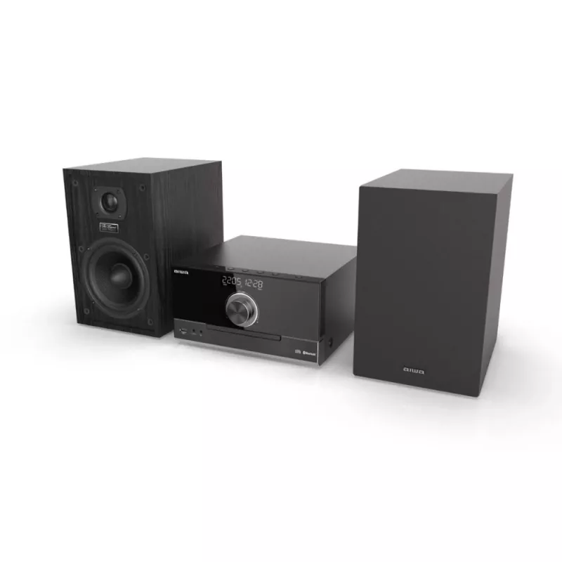 Aiwa MSBTU-600 sistema micro Hi-Fi 50W con Bluetooth, lettore CD, radio FM, USB, ingresso Aux, display LED, telecomando, nero