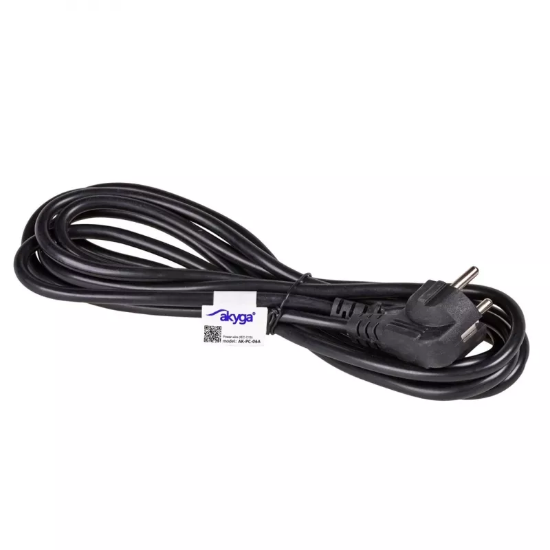 Akyga AK-PC-06A cavo di alimentazione CEE 7/7 a IEC C13, 3 m, nero