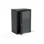 ALANTEC Armadio a parete 19 pollici 18U 600x450mm, in due parti, porta singola in vetro, nero
