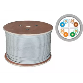Cavo di rete ALANTEC FireHardy Cat.6 F/UTP LSOH B2ca, 23 AWG, 450 MHz, 1 Gbit/s (10 Gbit/s fino a 55 m), grigio, 500 m