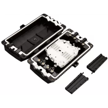 ALANTEC FOM-24K-P giunto per fibra ottica piatto per 24 giunzioni, completo (completamente accessoriato: cassette di giunzione, protezioni per giunzioni, elementi di montaggio, guaine termorestringenti)
