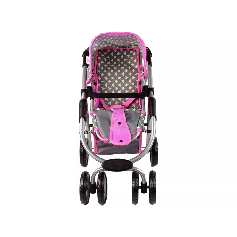 ALICE passeggino per bambola 2-in-1 con sacca navicella rosa stelle
