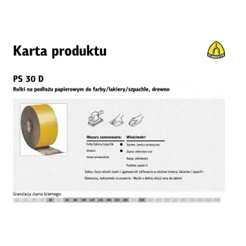 Rotolo di carta abrasiva in ossido di alluminio P40 115mm x 50m PS 30 D