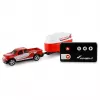 AMEWI RC Pickup Die Cast con rimorchio per cavalli 1:64 RTR rosso (22681)