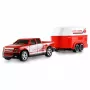 AMEWI RC Pickup Die Cast con rimorchio per cavalli 1:64 RTR rosso (22681)