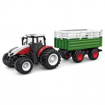 AMEWI RC Trattore con rimorchio per bestiame scala 1:24 4WD 2,4GHz camion radiocomandato (22601)