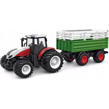 AMEWI RC Trattore con rimorchio per bestiame scala 1:24 4WD 2,4GHz camion radiocomandato (22601)