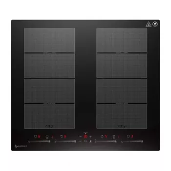 AMZCHEF CE-FS-I74S-FFDD10 piano cottura a induzione 4 zone con comandi touch, 7200W, nero