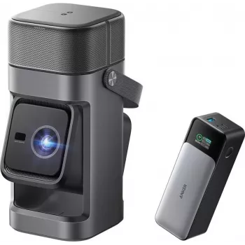 Anker Nebula P1 proiettore portatile con altoparlanti rimovibili, Full HD 1080p, 650 ANSI lumen, suono surround 2.0 20W, Android TV 11, grigio