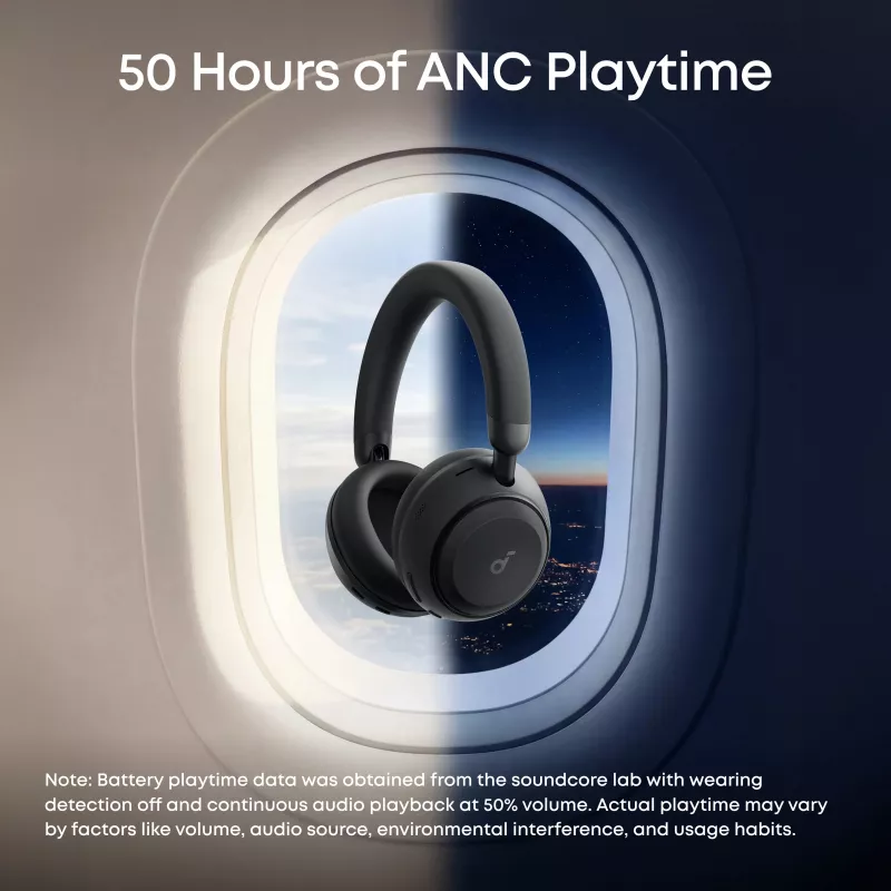Anker Soundcore Space 2 Cuffie Over-Ear con cancellazione del rumore, Nero