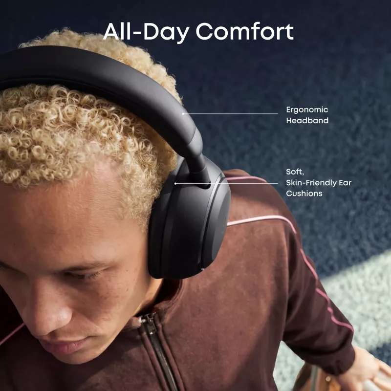 Anker Soundcore Space 2 Cuffie Over-Ear con cancellazione del rumore, Nero