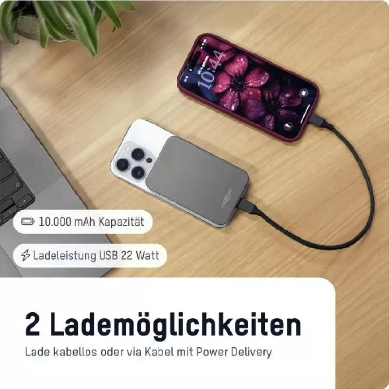 ANSMANN 1700-0199 10000 mAh power bank wireless antracite