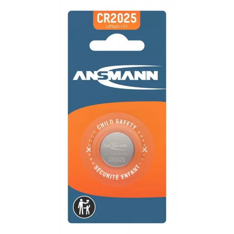 ANSMANN CR2025 Batteria a bottone al litio, 3V, 160mAh, blister da 1