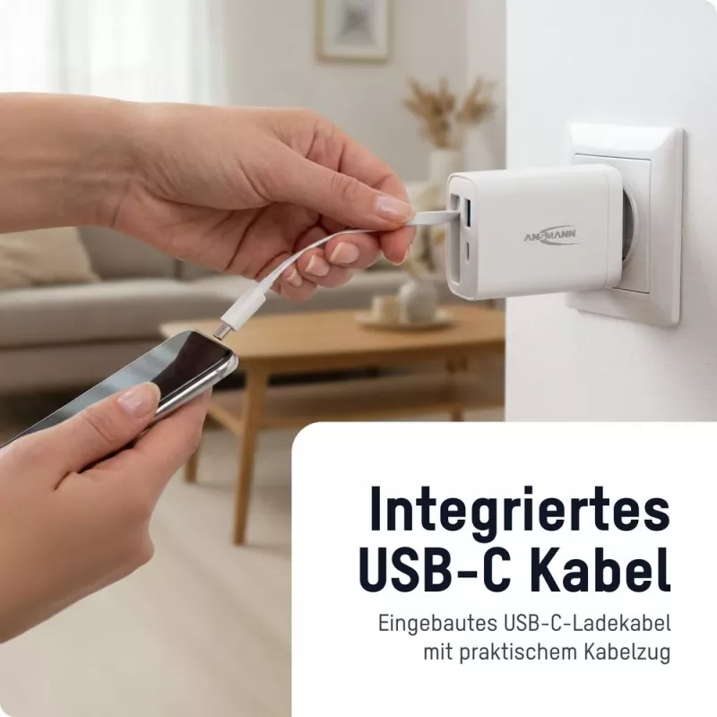 ANSMANN caricabatterie USB 230PD 30W bianco
