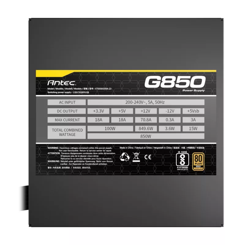 Alimentatore semi-modulare Antec ATOM G850 850W 80 PLUS Gold