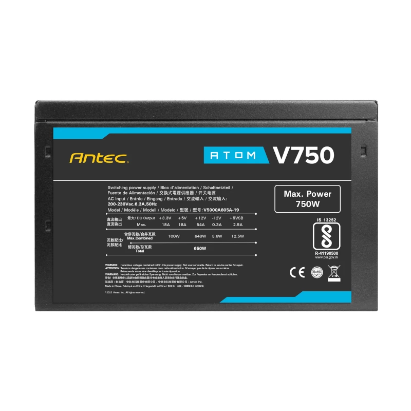 Antec Atom V750 alimentatore non modulare 750W 80 PLUS Bronze ATX