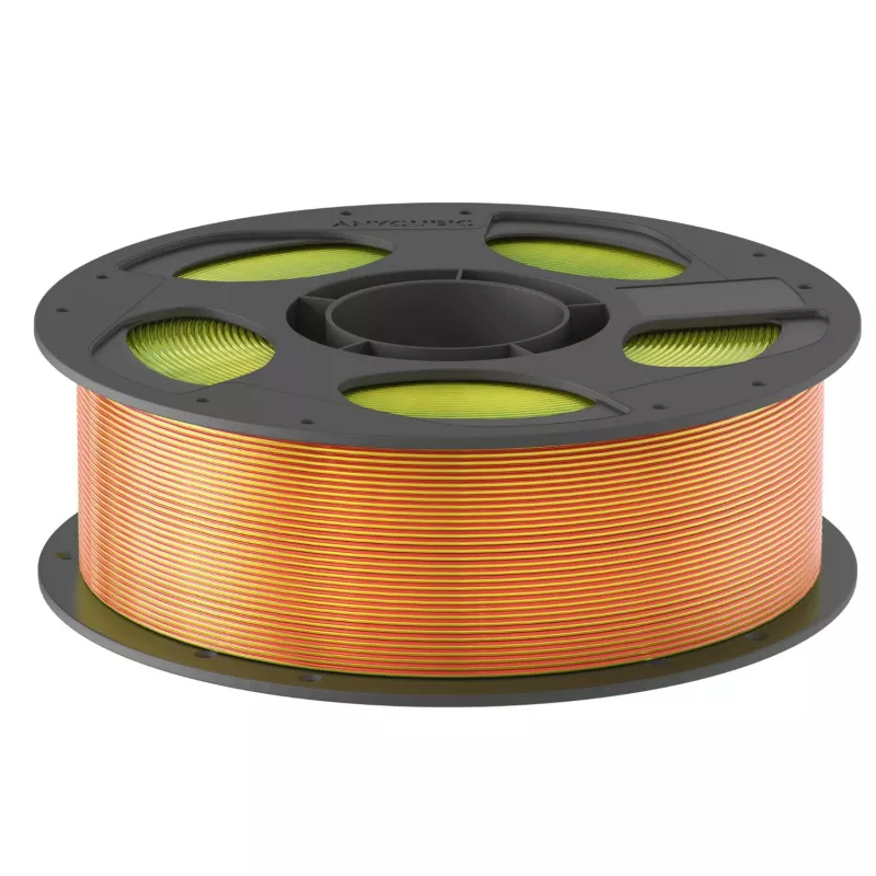 Anycubic AHSC15-103 PLA Silk filamento, tricolore: rosso/giallo/verde