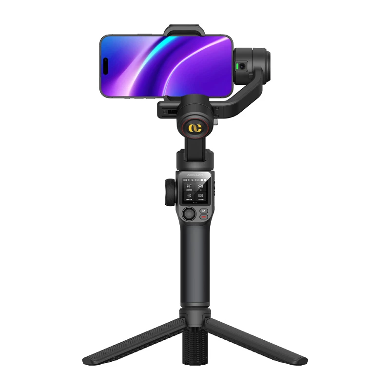 AOCHUAN S3 gimbal per smartphone con AI tracking, touchscreen LED, luce e powerbank