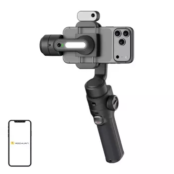 AOCHUAN S3 gimbal per smartphone con AI tracking, touchscreen LED, luce e powerbank