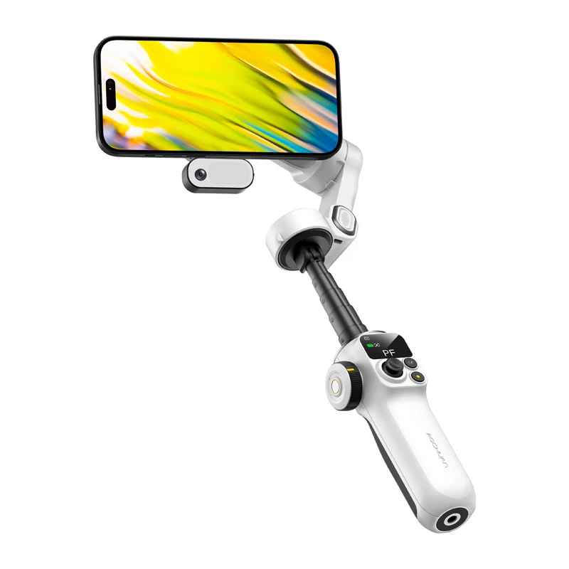 AOCHUAN Smart P2 stabilizzatore gimbal a 3 assi con sensore AI, MagSafe, LED, bianco