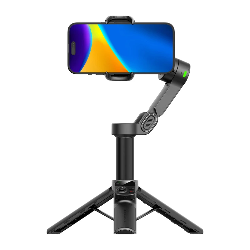 AOCHUAN Smart X3 AI Tracking stabilizzatore gimbal con luce LED e selfie stick per smartphone, nero