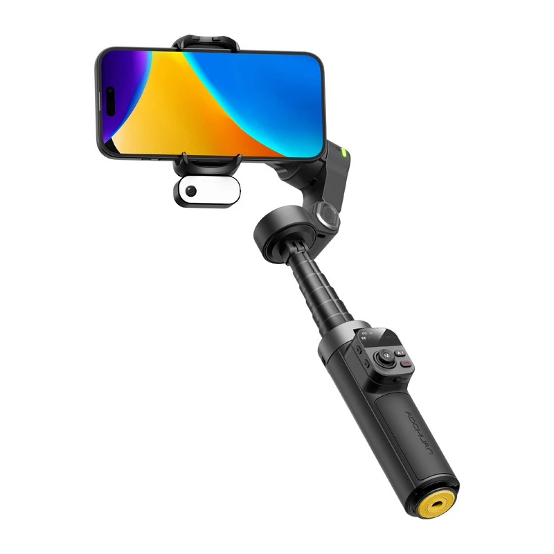 AOCHUAN Smart X3 AI Tracking stabilizzatore gimbal con luce LED e selfie stick per smartphone, nero