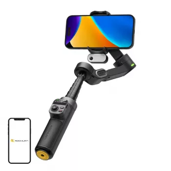 AOCHUAN Smart X3 AI Tracking stabilizzatore gimbal con luce LED e selfie stick per smartphone, nero
