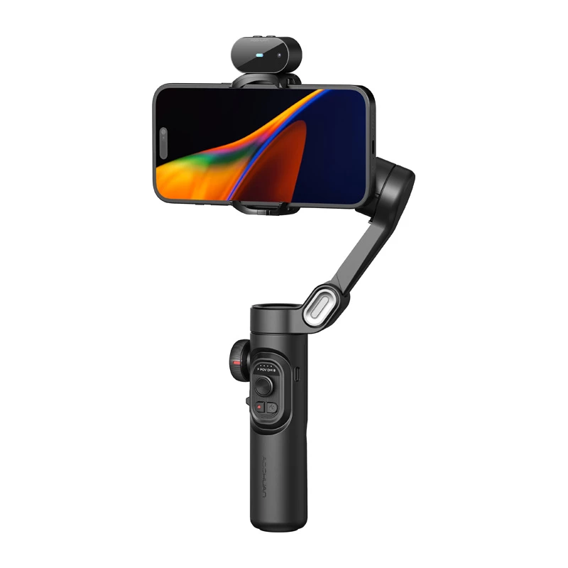 AOCHUAN Smart XE stabilizzatore gimbal a 3 assi con AI tracking e controllo gestuale per smartphone, nero