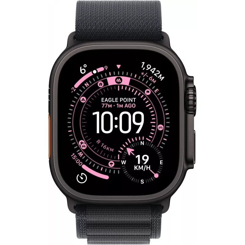 Apple Watch Ultra 3 GPS + Cellular 49mm cassa in titanio nero con cinturino Alpine Loop nero - Large, modello A3281 MF0X4QI/A