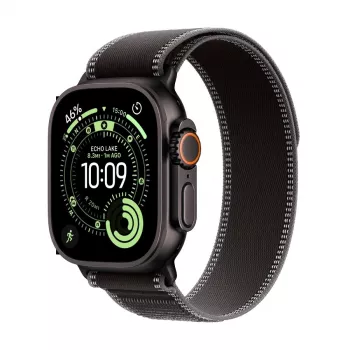 Apple Watch Ultra 3 GPS + Cellular 49mm cassa in titanio nero con cinturino Trail Loop nero/carbone - Large (modello A3281, MF1H4QR/A)