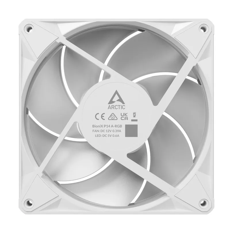 Arctic BioniX P14 A-RGB ACFAN00340A 140mm PWM ventola per case, Daisy Chain, 400-2500 giri/min, 186 m³/h, FDB, bianca