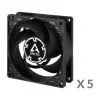 ARCTIC P8 PWM PST ventola 80 mm confezione da 5 - nero/bianco