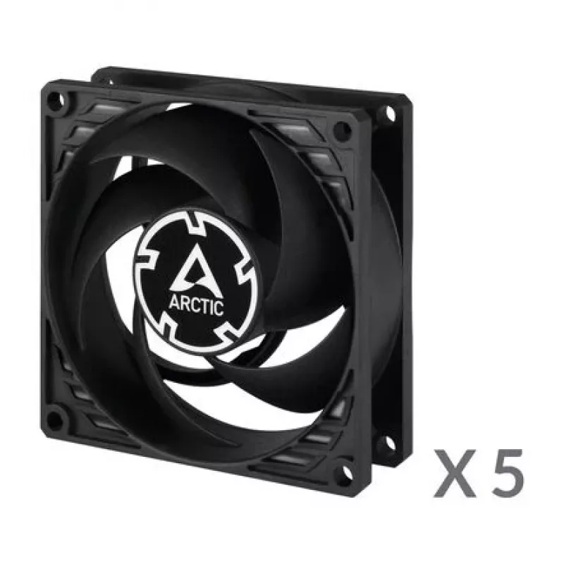 ARCTIC P8 PWM PST ventola 80 mm confezione da 5 - nero/bianco