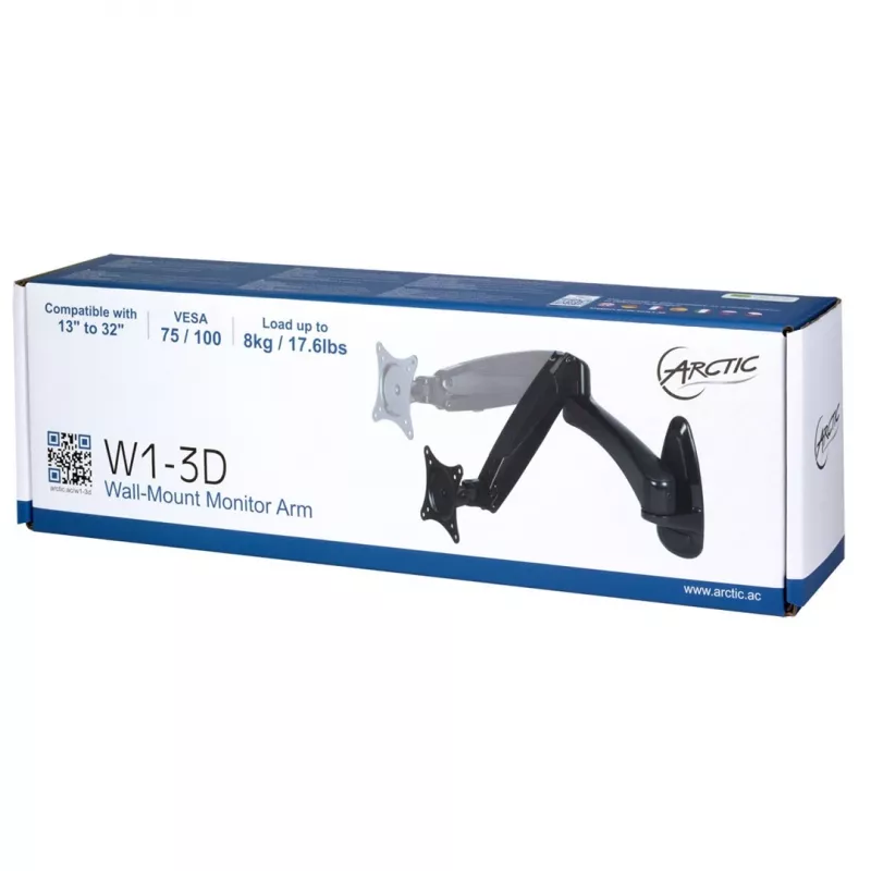 Arctic W1-3D Supporto per display LCD - lega di alluminio - dimensione schermo fino a 109,2 / 124 cm