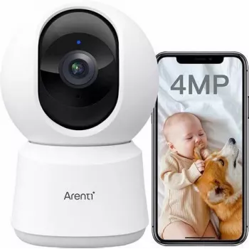 Telecamera di sorveglianza Wi-Fi per interni Arenti P2Q 2K QHD con riconoscimento persone AI, audio bidirezionale e visione notturna
